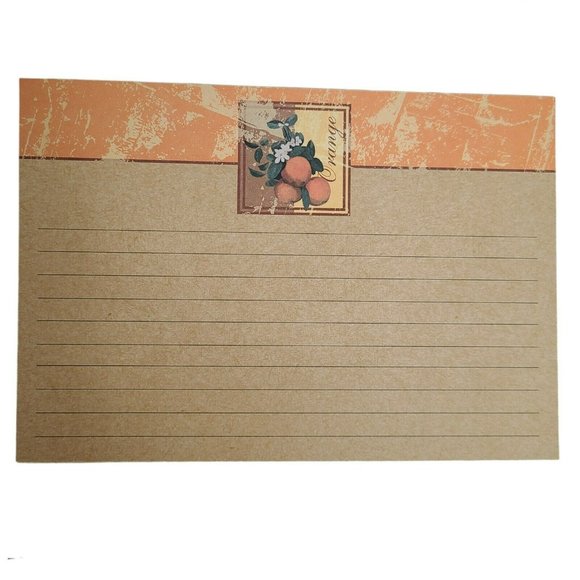 18-Pk Double Sided Blank Recipe Cards 4.5"x6.5" Fruitful Harvest Orange Blossom - Picture 2 of 3